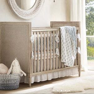 Restoration Hardware Linen Crib Skirt - like new